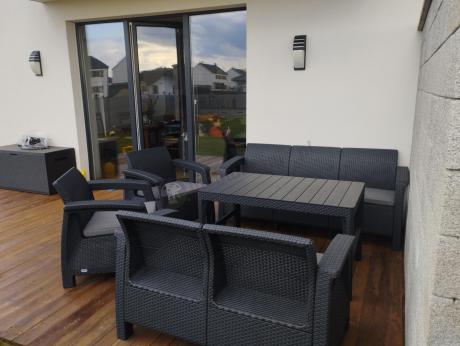 Meble Ogrodowe Meblobranie CTL7 z podnoszonym stolikiem Grafit