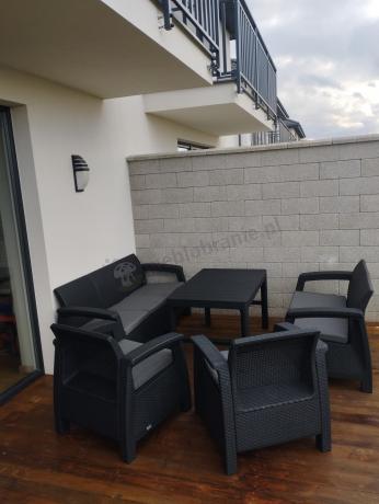 Meble Ogrodowe Meblobranie CTL7 z podnoszonym stolikiem Grafit