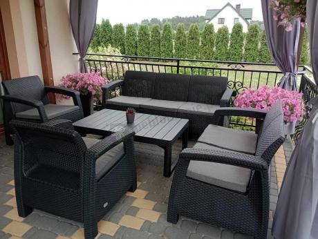 Meble Ogrodowe Meblobranie CTL7 z podnoszonym stolikiem Grafit