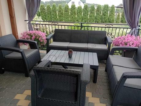 Meble Ogrodowe Meblobranie CTL7 z podnoszonym stolikiem Grafit