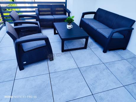 Meble Ogrodowe Meblobranie CTL7 z podnoszonym stolikiem Grafit