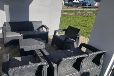 Meble Ogrodowe Meblobranie CTL7 z podnoszonym stolikiem Grafit