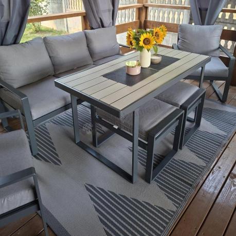 Meble ogrodowe metalowe z wysokim stołem 140x70 - Panaon Dining