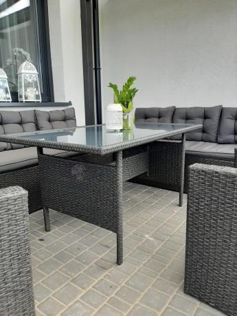 Duże meble ogrodowe technorattanowe na 8 osób