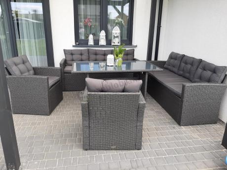 Duże meble ogrodowe technorattanowe na 8 osób