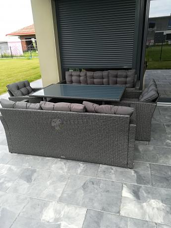 Duże meble ogrodowe technorattanowe na 8 osób