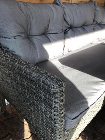 Meble ogrodowe narożne z technorattanu Perata Corner Plus Dark Grey