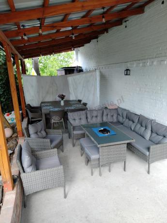 Meble ogrodowe narożne z technorattanu Perata Corner Plus Dark Grey