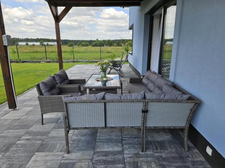 Meble ogrodowe narożne z technorattanu Perata Corner Plus Dark Grey
