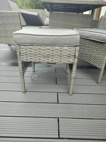 Meble ogrodowe narożne z technorattanu Perata Corner Plus Dark Grey
