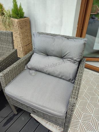 Meble ogrodowe narożne z technorattanu Perata Corner Plus Dark Grey