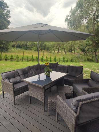 Meble ogrodowe narożne z technorattanu Perata Corner Plus Dark Grey