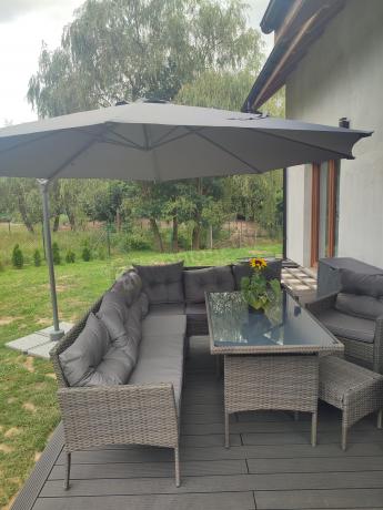 Meble ogrodowe narożne z technorattanu Perata Corner Plus Dark Grey