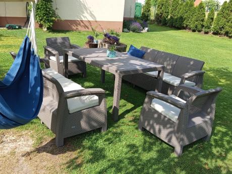 Meble ogrodowe obiadowe Corfu Fiesta Max Cappuccino
