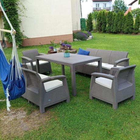 Meble ogrodowe obiadowe Corfu Fiesta Max Cappuccino