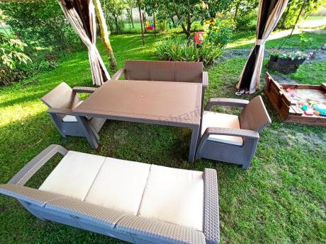 Meble ogrodowe obiadowe Corfu Fiesta Max Cappuccino