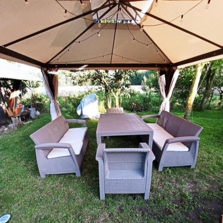 Meble ogrodowe obiadowe Corfu Fiesta Max Cappuccino