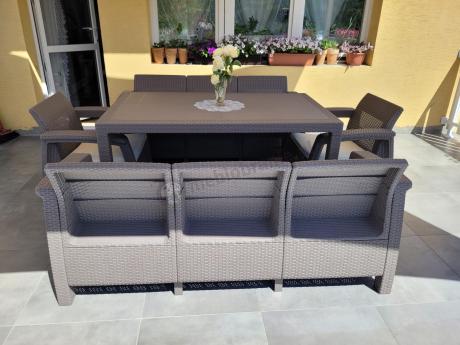 Meble ogrodowe obiadowe Corfu Fiesta Max Cappuccino