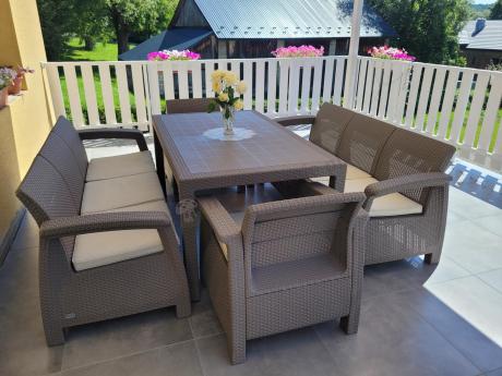 Meble ogrodowe obiadowe Corfu Fiesta Max Cappuccino