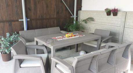 Meble ogrodowe obiadowe Corfu Fiesta Max Cappuccino