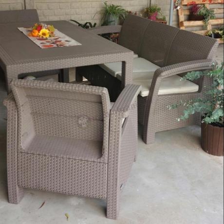 Meble ogrodowe obiadowe Corfu Fiesta Max Cappuccino