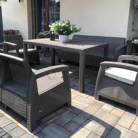 Meble ogrodowe obiadowe Corfu Fiesta Max Cappuccino