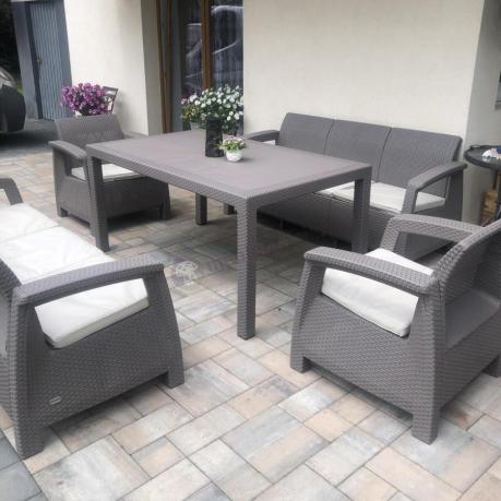Meble ogrodowe obiadowe Corfu Fiesta Max Cappuccino