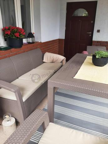 Meble ogrodowe obiadowe Corfu Fiesta Max Cappuccino