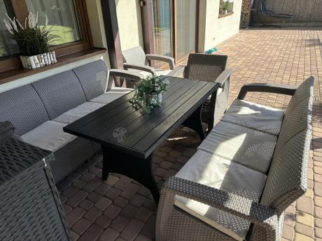 Meble ogrodowe obiadowe Corfu Fiesta Max Cappuccino