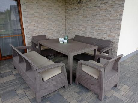 Meble ogrodowe obiadowe Corfu Fiesta Max Cappuccino