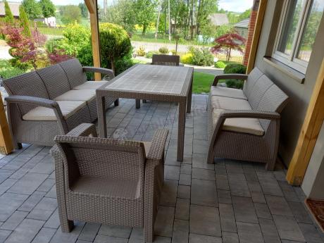 Meble ogrodowe obiadowe Corfu Fiesta Max Cappuccino