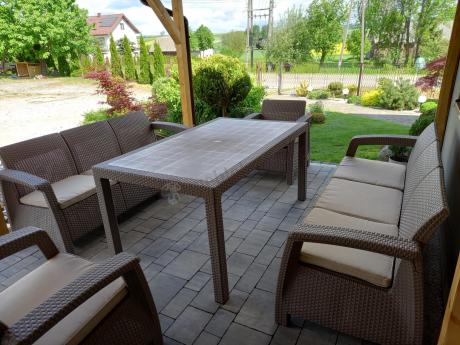 Meble ogrodowe obiadowe Corfu Fiesta Max Cappuccino