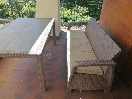 Meble ogrodowe obiadowe Corfu Fiesta Max Cappuccino