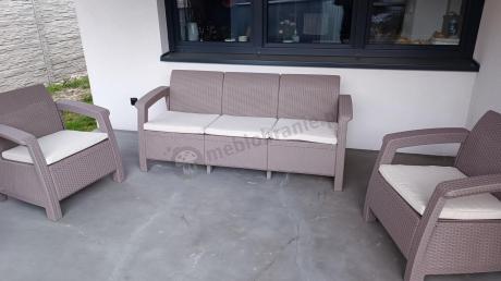 Meble ogrodowe obiadowe Corfu Fiesta Max Cappuccino