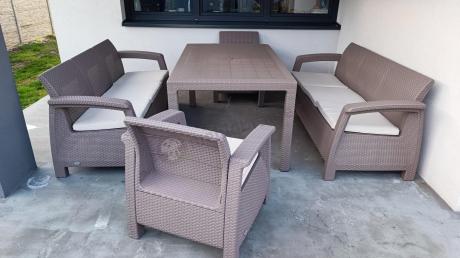 Meble ogrodowe obiadowe Corfu Fiesta Max Cappuccino