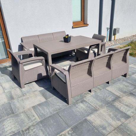 Meble ogrodowe obiadowe Corfu Fiesta Max Cappuccino