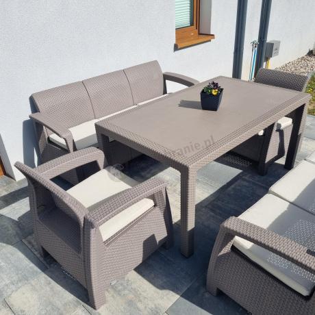 Meble ogrodowe obiadowe Corfu Fiesta Max Cappuccino