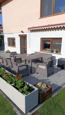 Meble ogrodowe obiadowe Corfu Fiesta Max Cappuccino