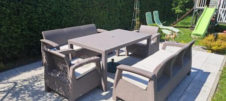 Meble ogrodowe obiadowe Corfu Fiesta Max Cappuccino