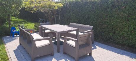 Meble ogrodowe obiadowe Corfu Fiesta Max Cappuccino
