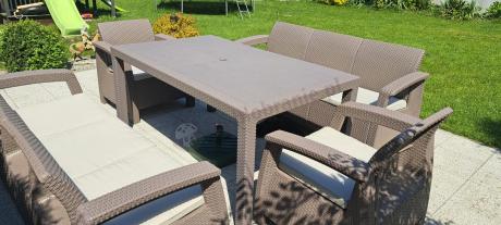 Meble ogrodowe obiadowe Corfu Fiesta Max Cappuccino