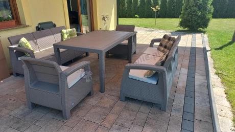 Meble ogrodowe obiadowe Corfu Fiesta Max Cappuccino