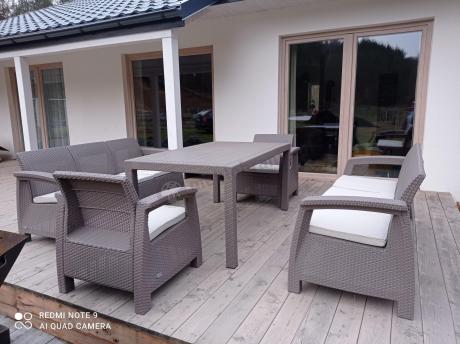 Meble ogrodowe obiadowe Corfu Fiesta Max Cappuccino