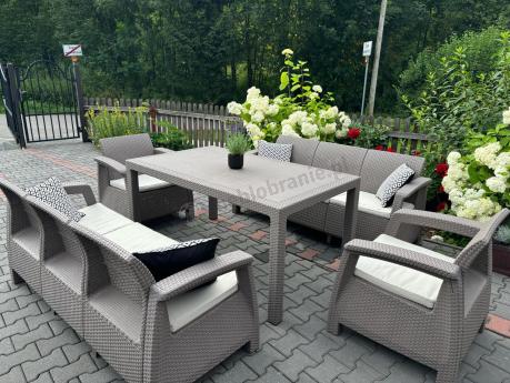 Meble ogrodowe obiadowe Corfu Fiesta Max Cappuccino