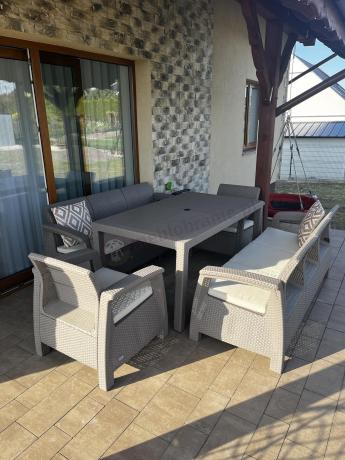 Meble ogrodowe obiadowe Corfu Fiesta Max Cappuccino
