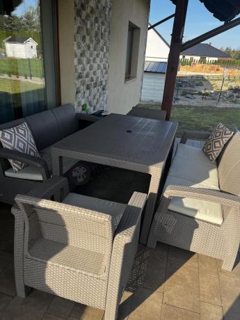 Meble ogrodowe obiadowe Corfu Fiesta Max Cappuccino