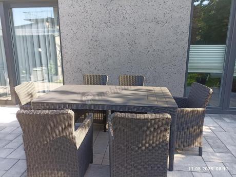 Meble ogrodowe stół 160x90cm i 6 krzeseł Meblobranie TG6 grafit