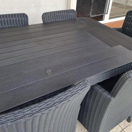 Meble ogrodowe stół 160x90cm i 6 krzeseł Meblobranie TG6 grafit