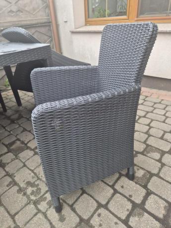Meble ogrodowe stół 160x90cm i 6 krzeseł Meblobranie TG6 grafit