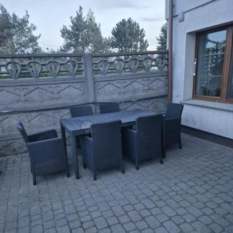 Meble ogrodowe stół 160x90cm i 6 krzeseł Meblobranie TG6 grafit